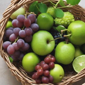 grapes green-jujube green apple green-lime and avacados